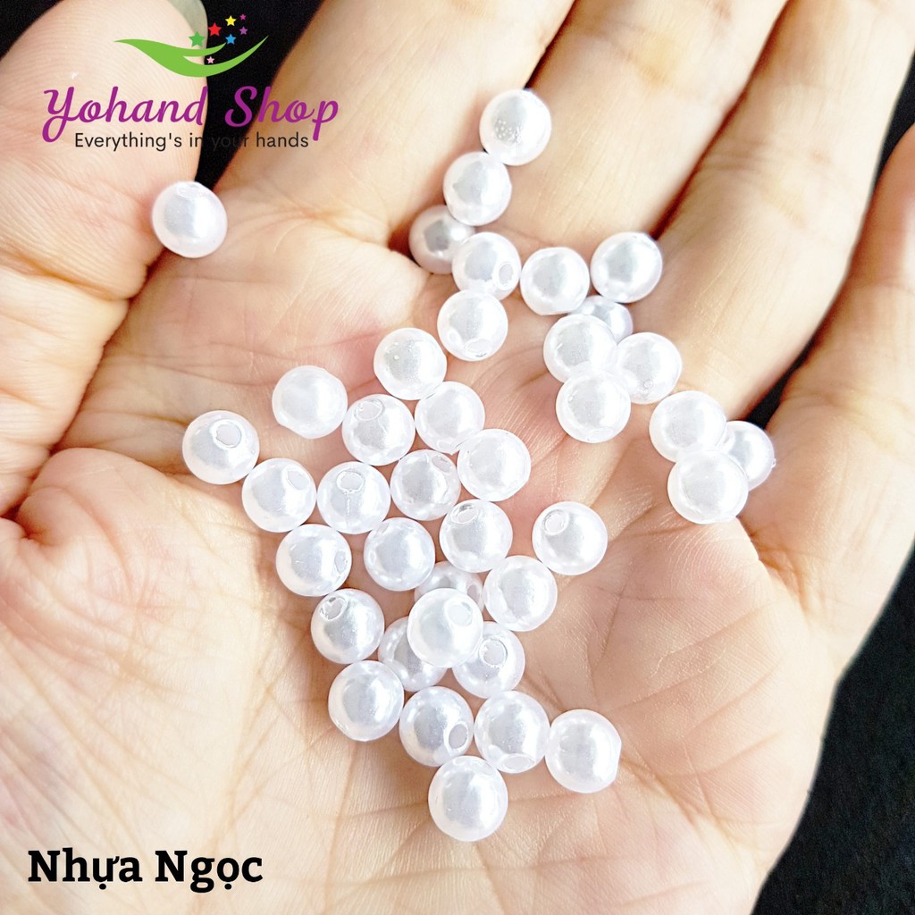 Hạt nhựa ABS giả ngọc trai ( gói 50gram) - cườm ngọc trai