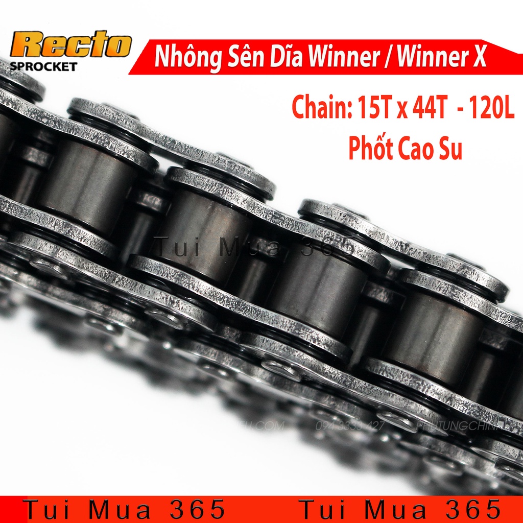 Nhông sên dĩa Recto phốt cao su xe Winner 150, Winner X
