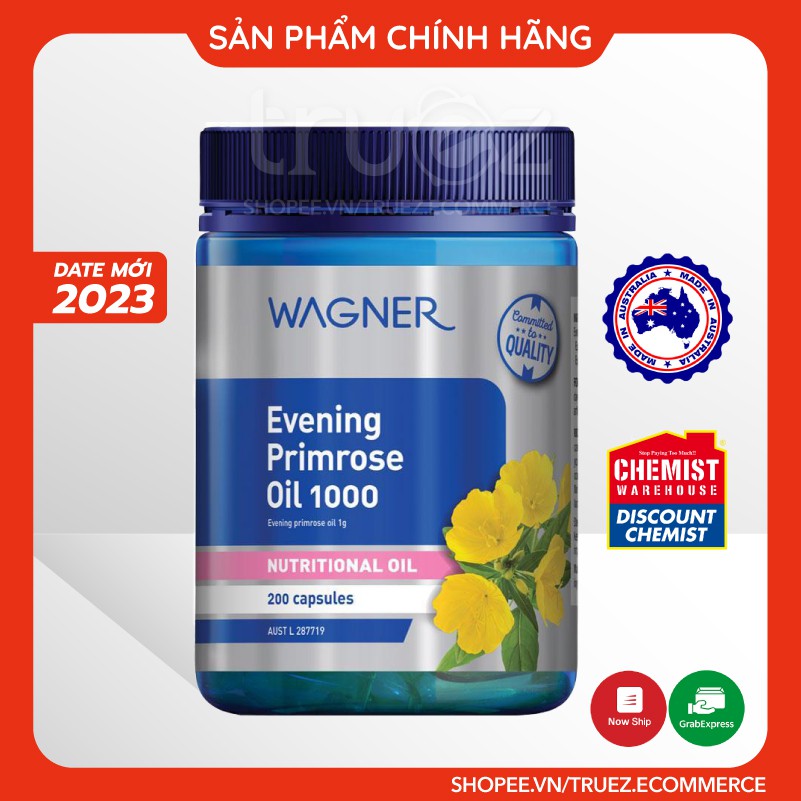 Tinh dầu hoa anh thảo [Úc] Wagner Evening Primrose Oil 1000 [Chính hãng]