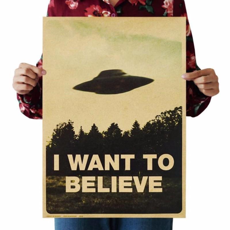 Vintage Cổ Điển Phim X-Files Tôi Muốn Tin Áp Phích Retro Trang Trí Tường Thanh Trang Trí Nhà Decals Dán Tường Dán Tường