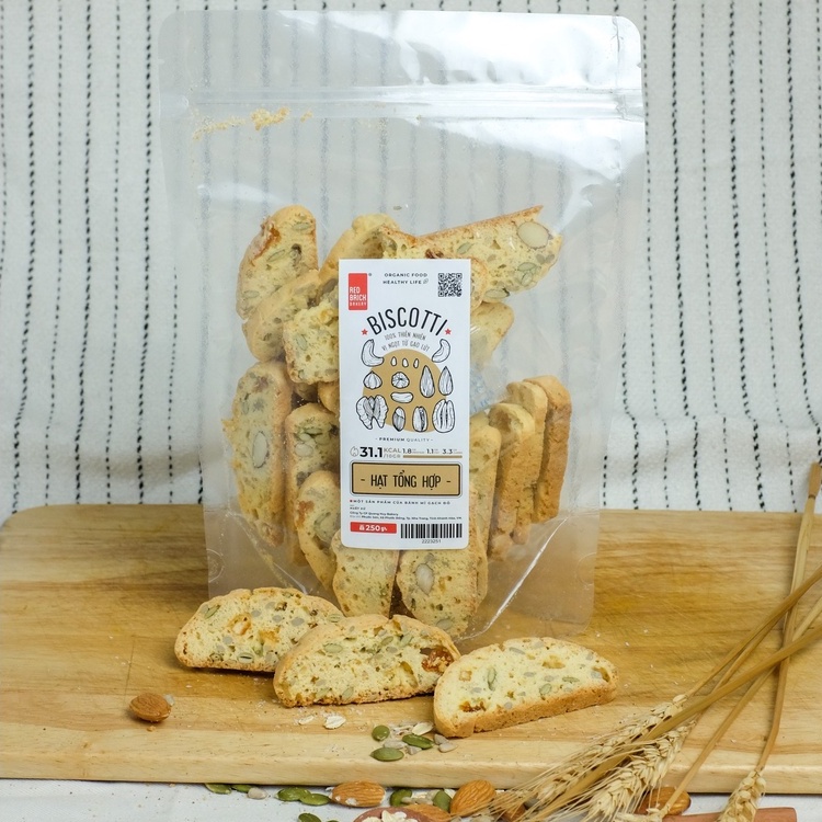 [Mã GROSALE giảm 10% đơn 150K] Bánh Biscotti Quốc Dân Thương Hiệu Gạch Đỏ Dành Cho Người Giảm Cân