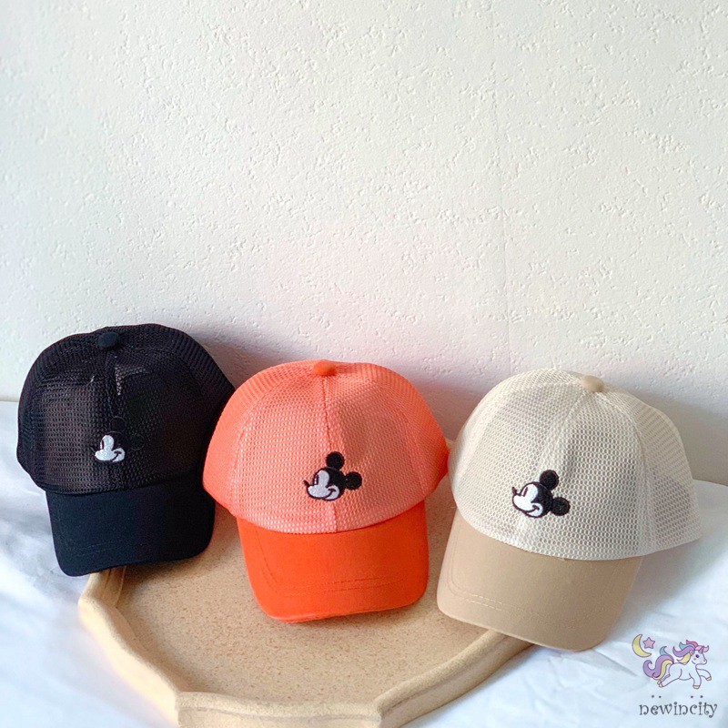 Mũ Lưỡi Trai Phối Lưới Thoáng Khí Hoạ Tiết Hoạt Hình Cho Bé