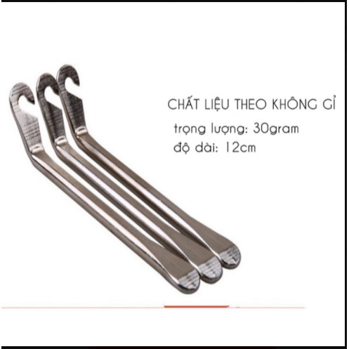 Bộ 2 Thanh Nạy Móc Lốp Xe Đạp Giúp Vá Lốp Săm Xe Đạp Chất Liệu Thép Không Gỉ (dài 12cm)