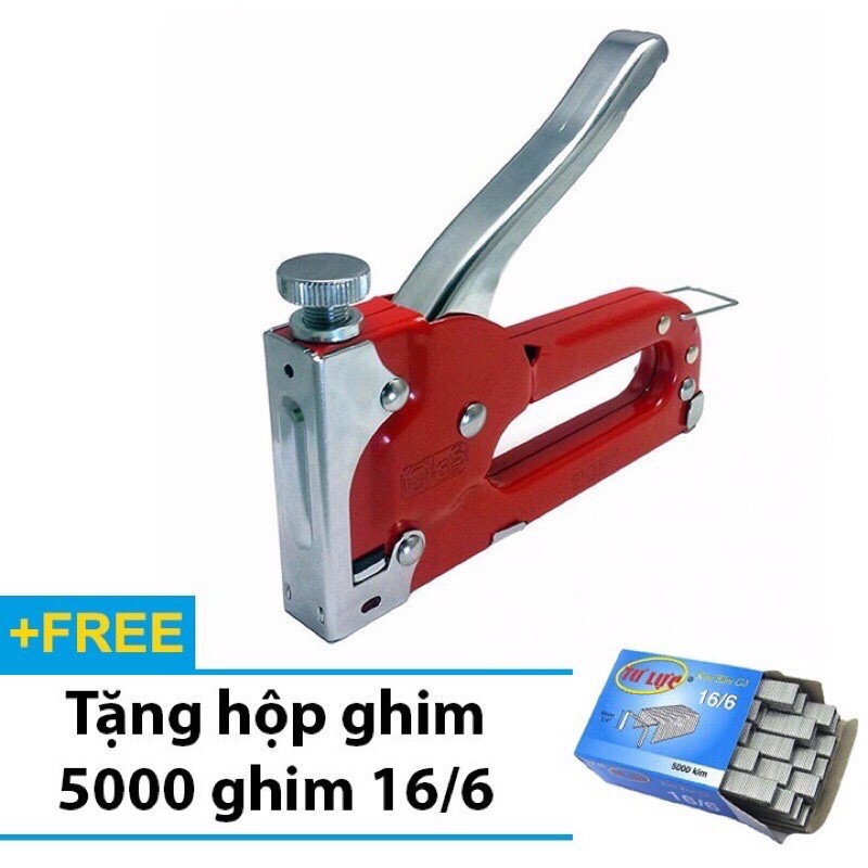 Súng bắn ghim - Kìm bắn đinh ghim BARKER cầm tay có tăng lực, đa năng, tiện dụng - Tặng hộp 5000 ghim 16/6