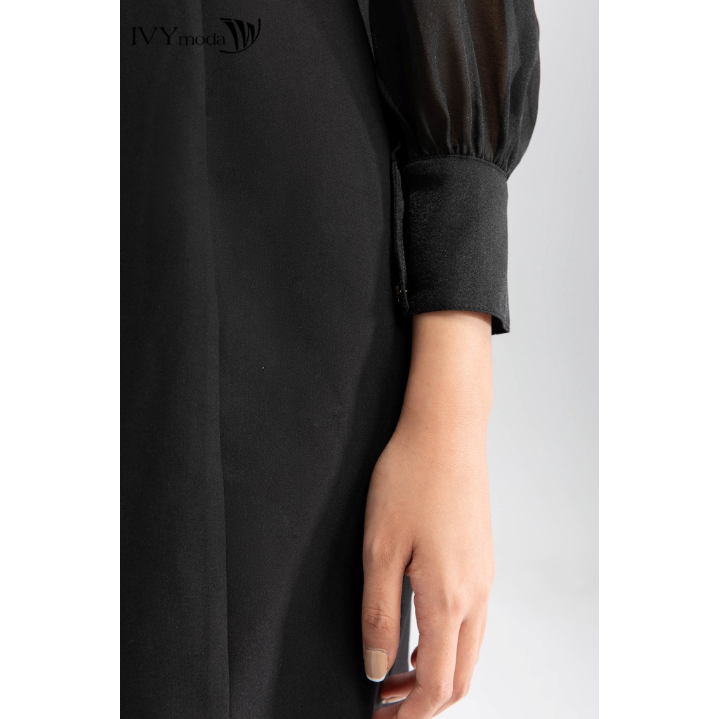 Đầm ôm phối voan IVY moda MS 48B8497