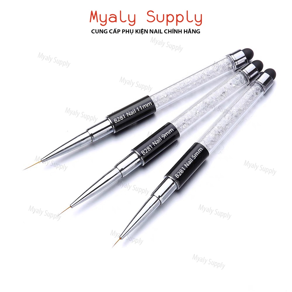 Cọ Nét Nail Cán Đá Nét Nhỏ Dài Mảnh 3 Size