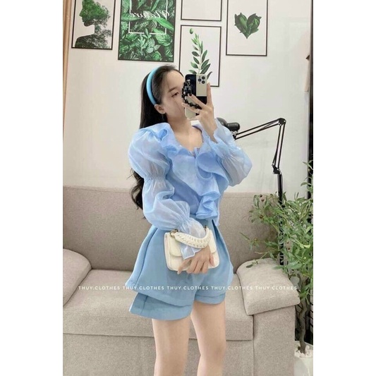 SÉT ÁO KIỂU TAY BO + QUẦN TATTA TẦNG LƯNG CAO
