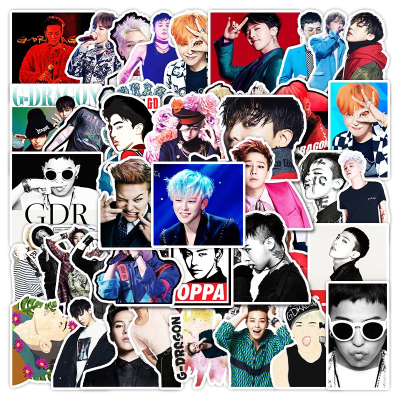 Set 50 nhãn dán trang trí hình nhóm nhạc thần tượng Big Bang G-Dragon đẹp mắt độc đáo