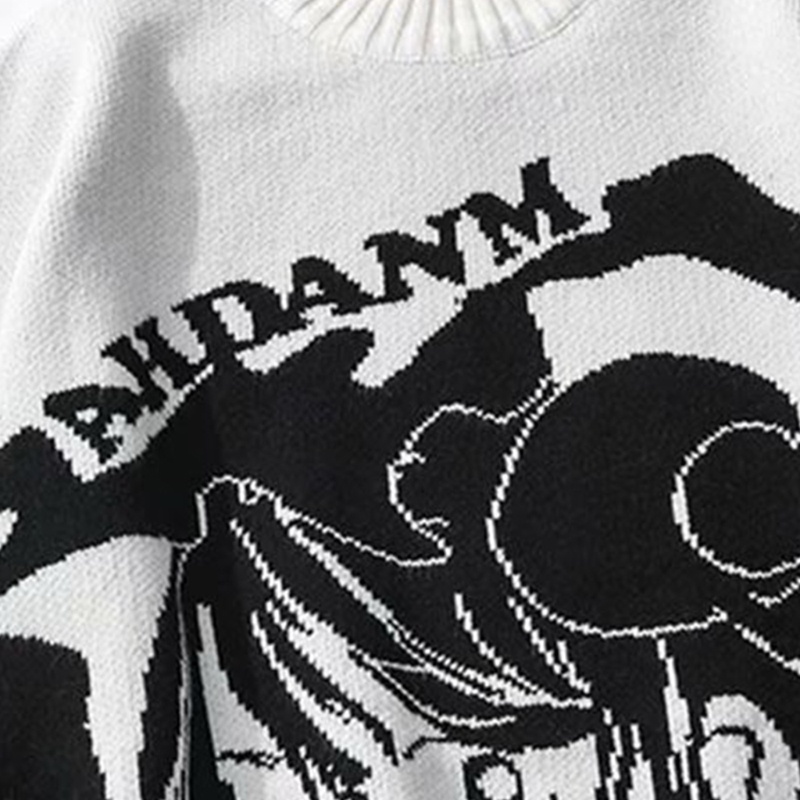 Áo Sweater Tay Dài Dáng Rộng In Họa Tiết Anime Nhật Bản Phong Cách Harajuku Cho Nam Nữ