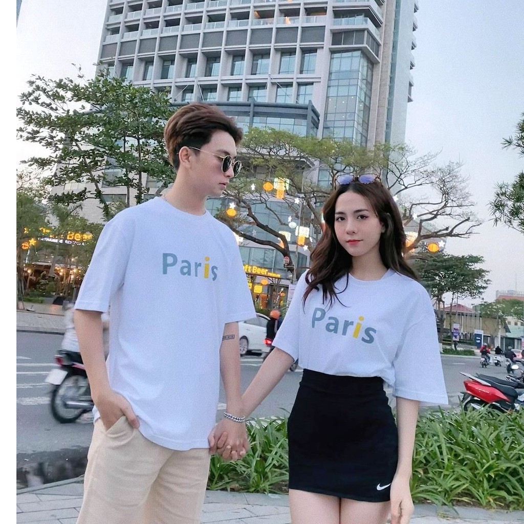 Áo Thun Paris Form Rộng PEONYB Unisex [FREESHIP]  Phông tay lỡ dáng suông in hình chữ màu ĐEN | TRẮNG | XÁM Ulzzang