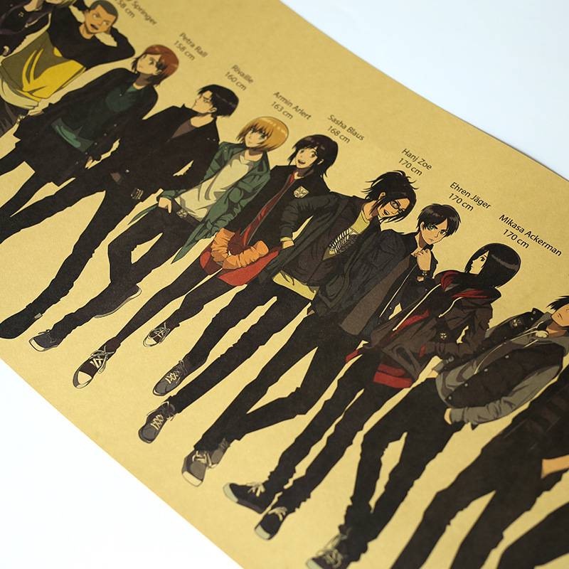 Áp Phích Trang Trí Nội Thất 70x30cm Hình Attack On Titan