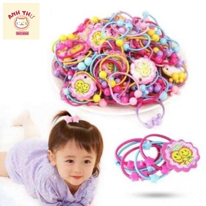 Túi 50 Dây Buộc Tóc - Chun Buộc Tóc Cho Bé Yêu .