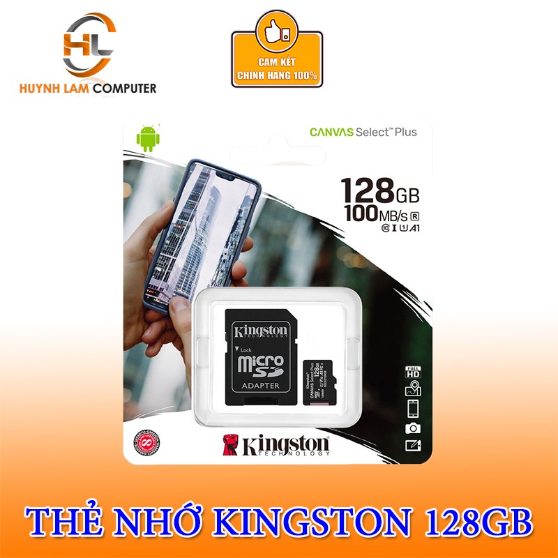 Thẻ nhớ Kingston 128GB Micro SDHC CANVAS 100MB/s Chính hãng FPT Phân Phối