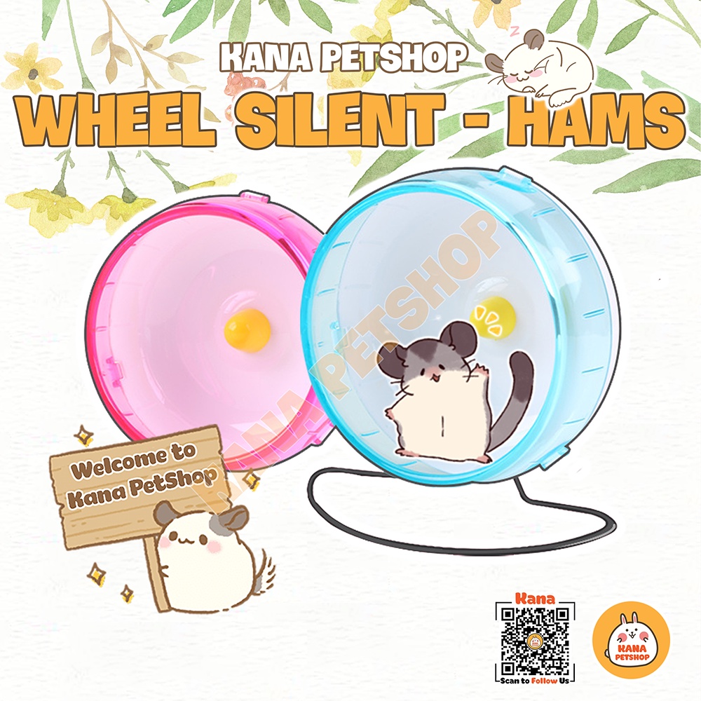 Wheel Gắn Lồng Hamster Sóc FREESHIP Đồ Chơi Wheel Silent Nhựa Nhiều Size Cho Hamter Sóc