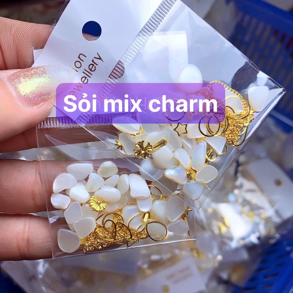 Set sỏi mix phụ kiện trang trí móng nghệ thuật