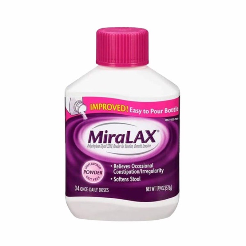 Bột uống hỗ trợ giảm táo bón MiraLax Mỹ hộp 574gr