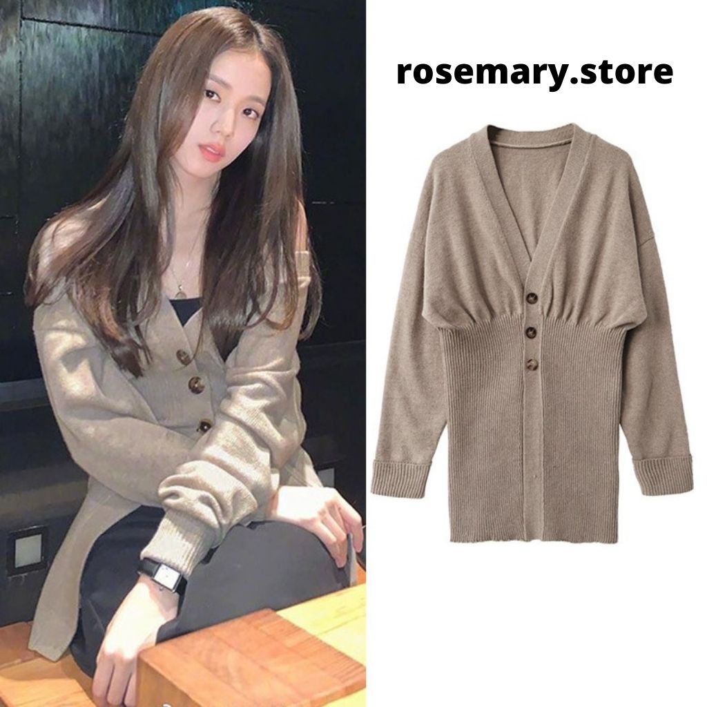 Áo cardigan len cổ V JISOO BLACKPINK