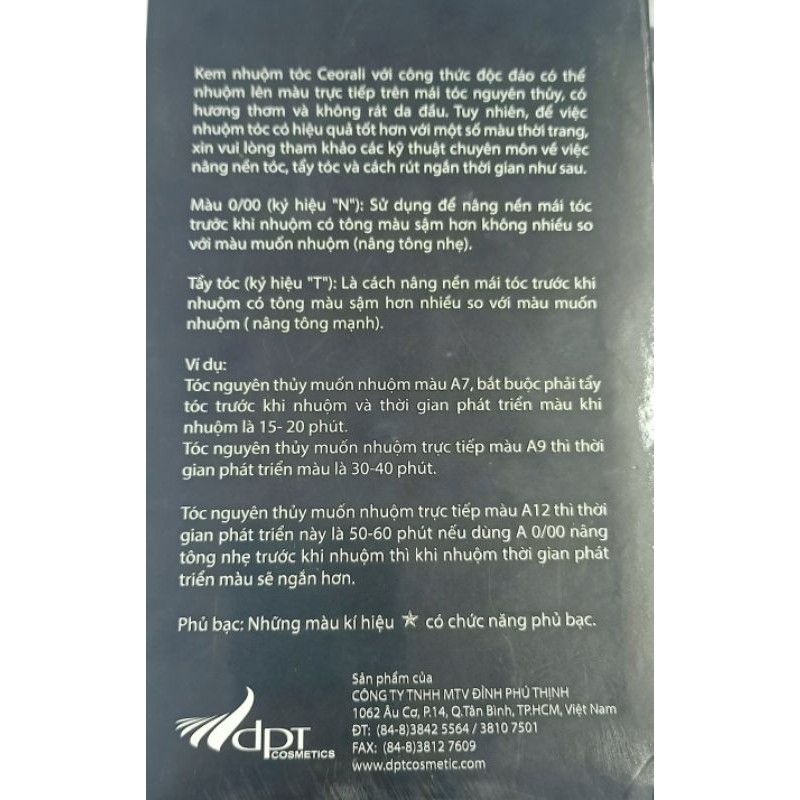 Nhuộm tóc CEORALI chính hãng