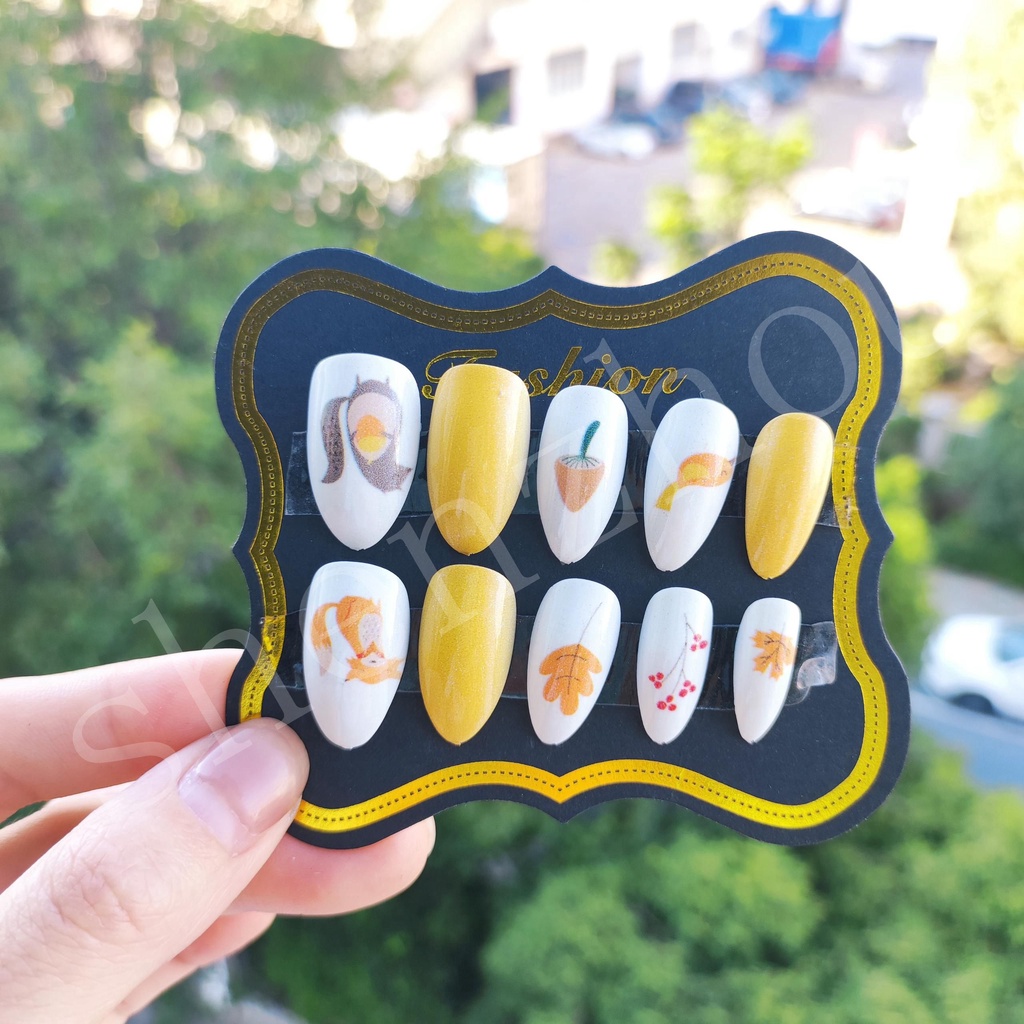 Set 24 Móng Tay Giả Kiểu Pháp Tự Làm T1-T50