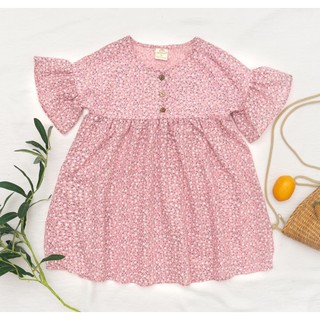 Váy babydoll hoa nhí vải boil Ahimum