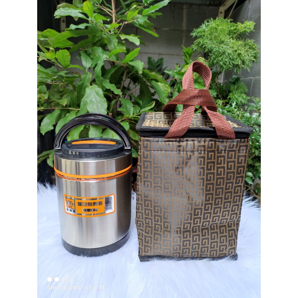 COMBO HỘP CƠM INOX 3 NGĂN 1400ML KÈM TÚI GIỮ NHIỆT - THIẾT KẾ CHỐNG TRÀN VÀ GIỮ NHIỆT TRÊN 6 TIẾNG
