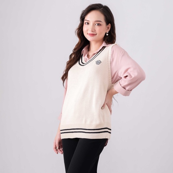 Áo len gile mác A ULZZANG phong cách hàn quốc dễ thương kèm video thật