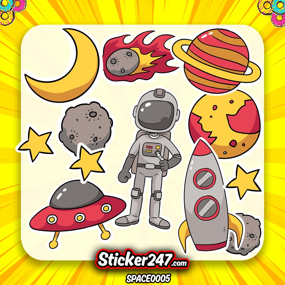 𝗦𝘁𝗶𝗰𝗸𝗲𝗿 dán trang trí không gian vũ trụ | SPACE0005 | Sticker 247