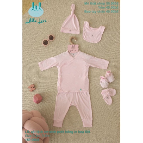 Lil little love - Bộ cài chéo, bộ body petit cho bé sơ sinh - 6m 3-7kg