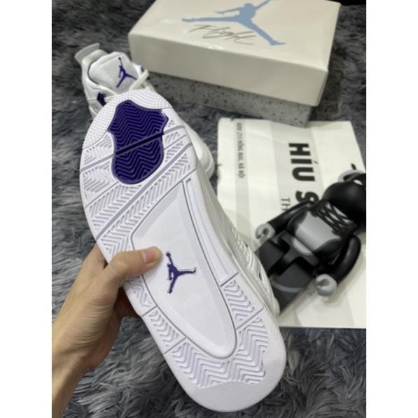 Giầy Nam Nữ Air Jordan 4 Metallic Purple |Trắng Tím|Da Cực Tốt, Đế Khâu Gắn Chip