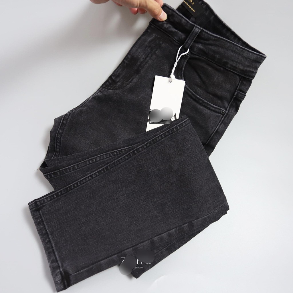 Quần jean nam màu xám đậm xước nhẹ Za.Ra cao cấp co giãn bốn chiều dày dặn chuẩn hàng hiệu | BigBuy360 - bigbuy360.vn