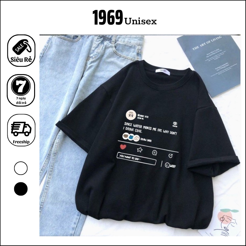 Áo Thun Nam Nữ Form Rộng Tay Lỡ 1969Unisex Áo Phông Nam Nữ 1969Unisex Form Rộng Tay Lỡ Cổ Tròn MẶT KHÓC