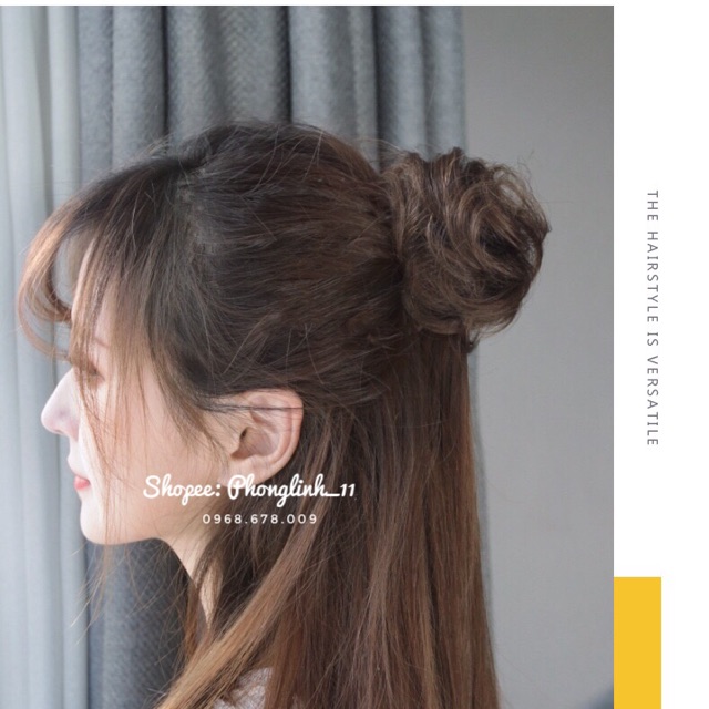 BÚI TÓC GIẢ KẸP NGOẠM XOĂN 1/3 ĐẦU TIỂU THƯ BÚI TÓC GIẢ NỮ ĐẸP CỦ TỎI VÔ CÙNG TỰ NHIÊN