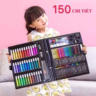 Bộ hộp bút màu 150 chi tiết kèm đủ dụng cụ cho bé tập vẽ