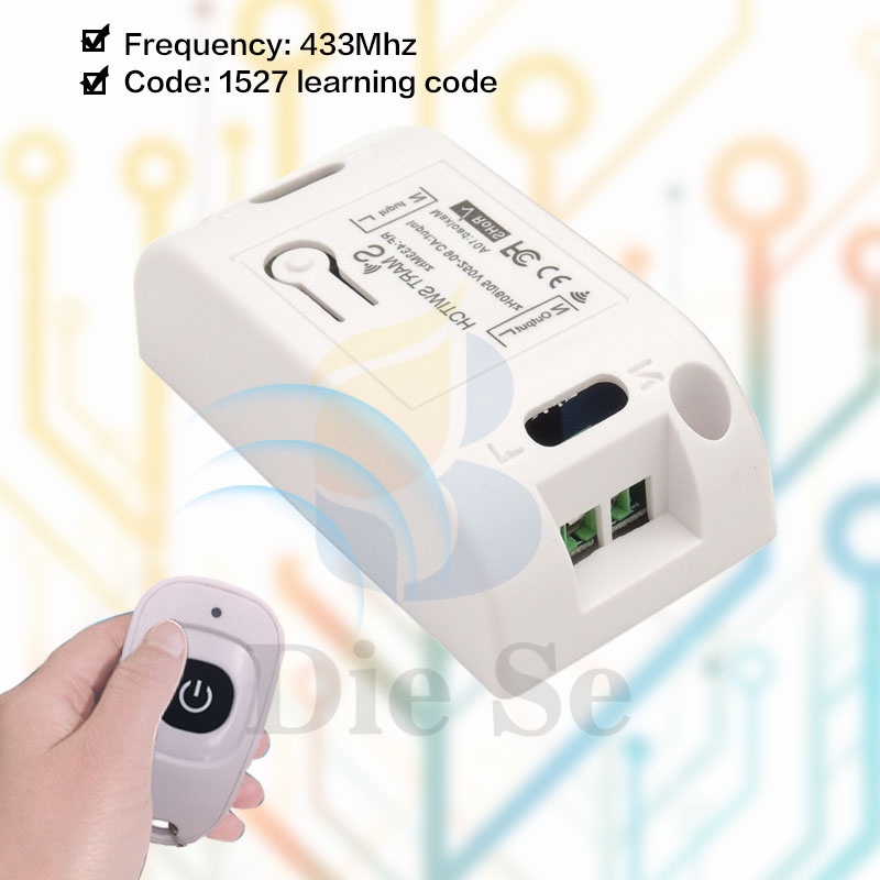 Bộ đầu thu kèm công tắc điều khiển từ xa DIESE AC 220V 10A 1CH 433MHz rf cho đèn LED