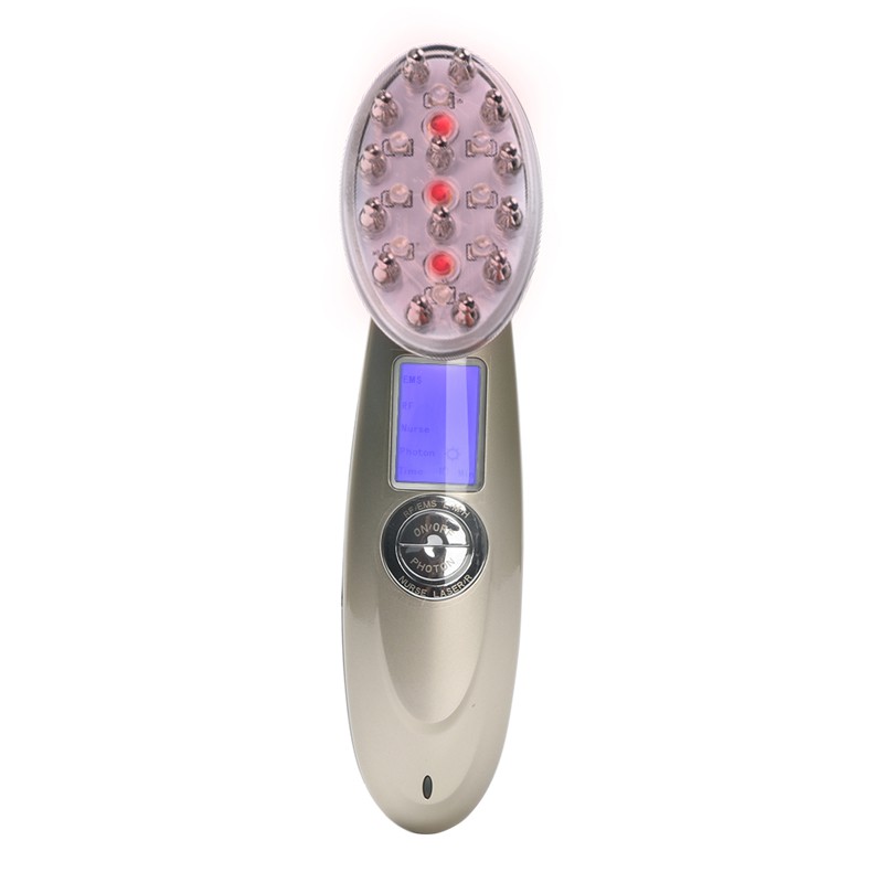 Lược Massage Kích Thích Mọc Tóc Bằng Tia Laser Hồng Ngoại RF Ánh Sáng Đỏ EMS Chống Rụng Tóc