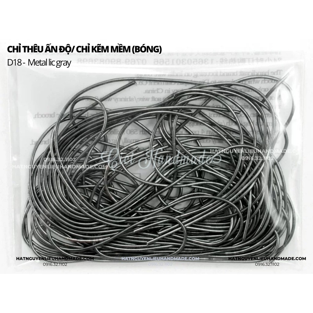 Túi 10g chỉ kẽm thêu ấn độ dạng kẽm tròn 1mm bóng(shine) mềm Cici Handmade chuyên hạt cườm nguyên liệu hạt đá hạt pha lê