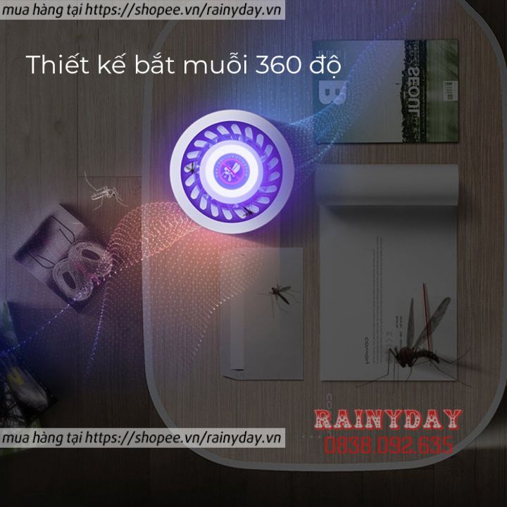 Đèn bắt muỗi [LOẠI XỊN] máy bắt diệt muỗi UV bẫy hút muỗi thông minh hình trụ mosquito killer usb