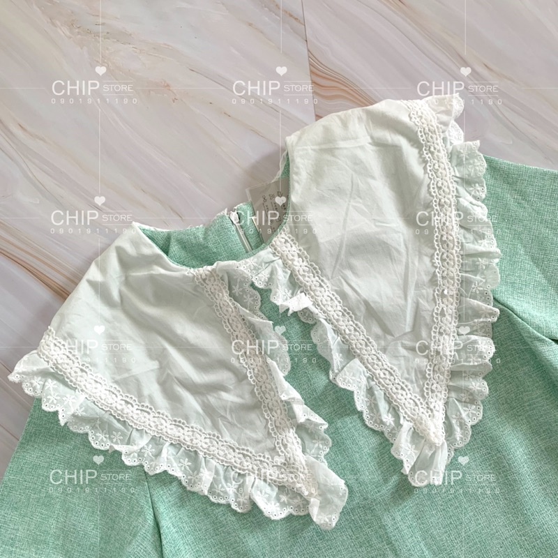 VÁY SUÔNG TWEED CỔ NƠ BÈO KOREA STYLE