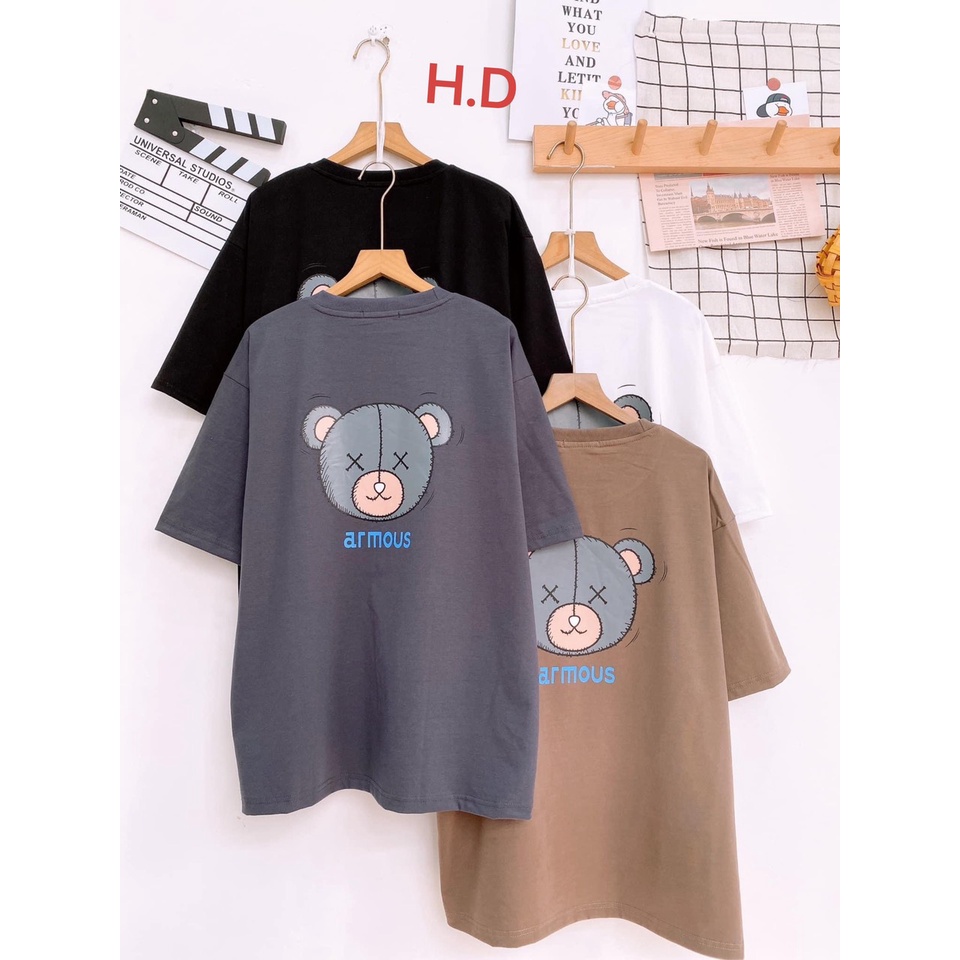 Áo Thun Nam Nữ Form Rộng in Gấu Armous Ulzzang