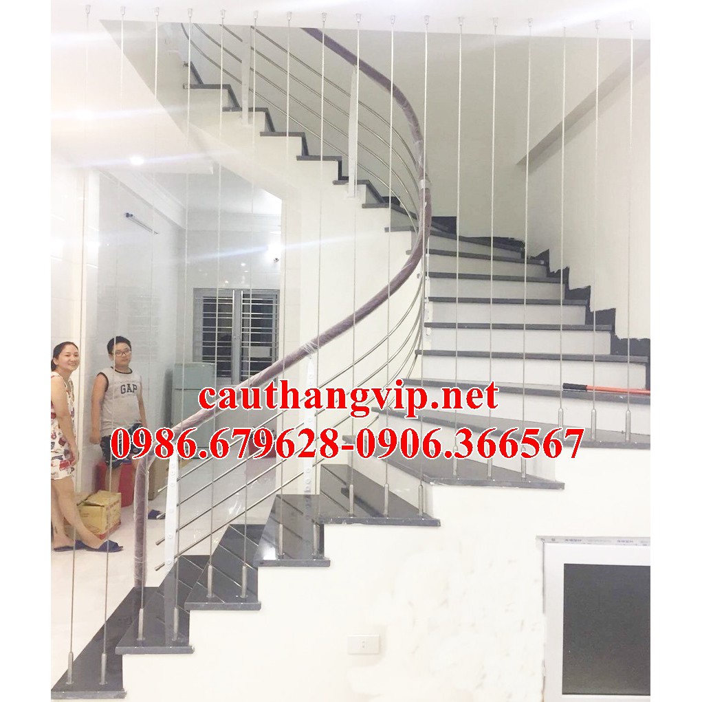 Thi công lan can cầu thang dây cáp tại Hà Nội
