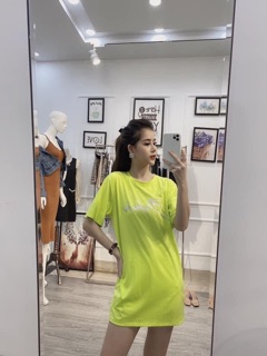 ÁO PHÔNG CHỮ VÀNG HỒNG/ CỐM