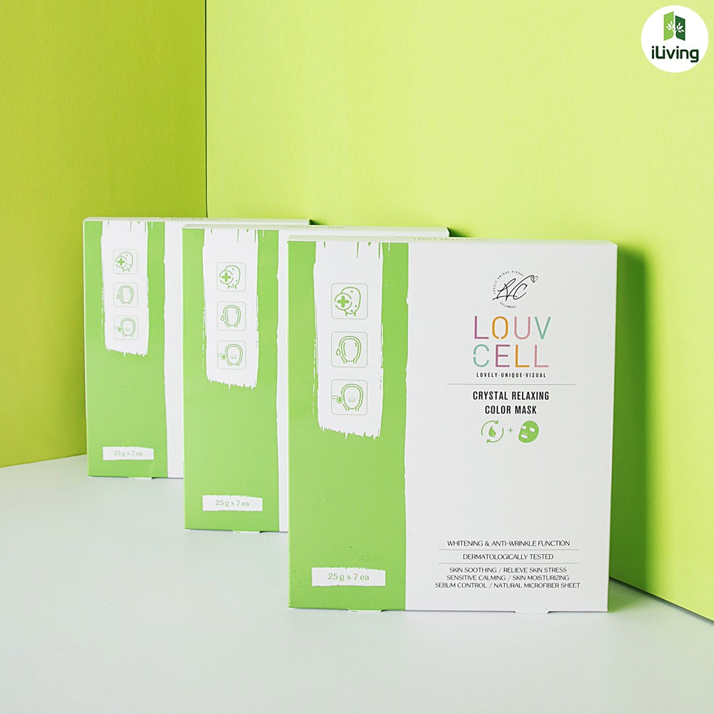 Mặt nạ dưỡng da Hàn Quốc cao cấp Louv Cell Crystal Color Mask 25g (miếng) ILIVING-LOUMN | BigBuy360 - bigbuy360.vn