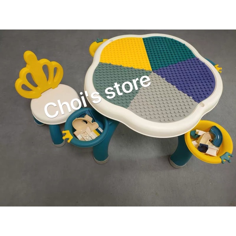 (không ghế) Bàn lego đa năng hình vương niệm cao cấp ( tặng 100 lego)