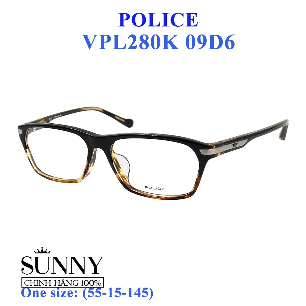 VPL280K - gọng kính thời trang Police chính hãng, thiết kế dễ đeo bảo vệ mắt