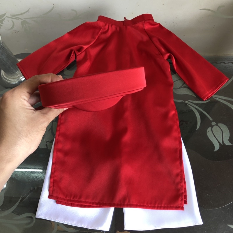 Áo Dài Trơn Truyền Thống Cho Bé Sơ Sinh- 3y