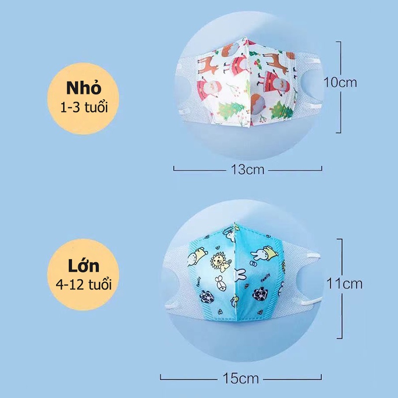 [ Loại 1 ] Khẩu Trang Trẻ Em 3D Cho Bé 0-12 Tuổi