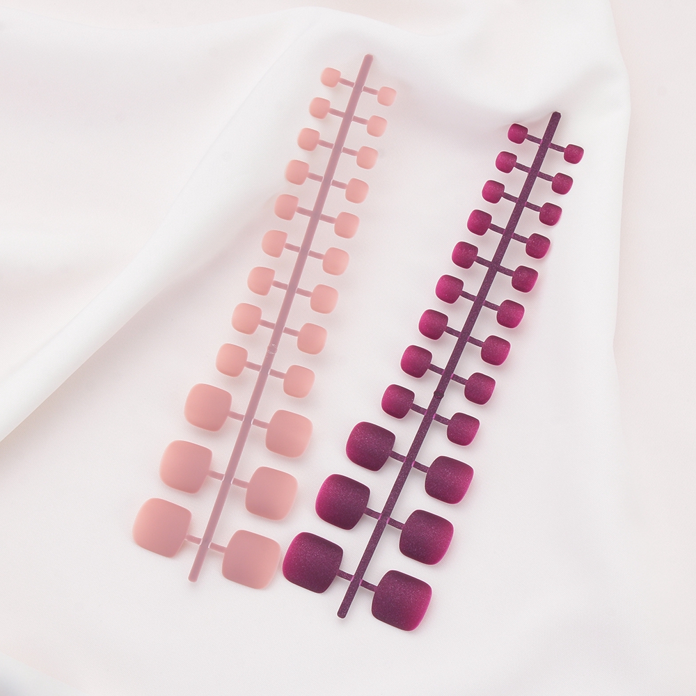 [Hàng mới về] Móng chân giả màu nhám đơn sắc phong cách Pháp thời trang tiện dụng