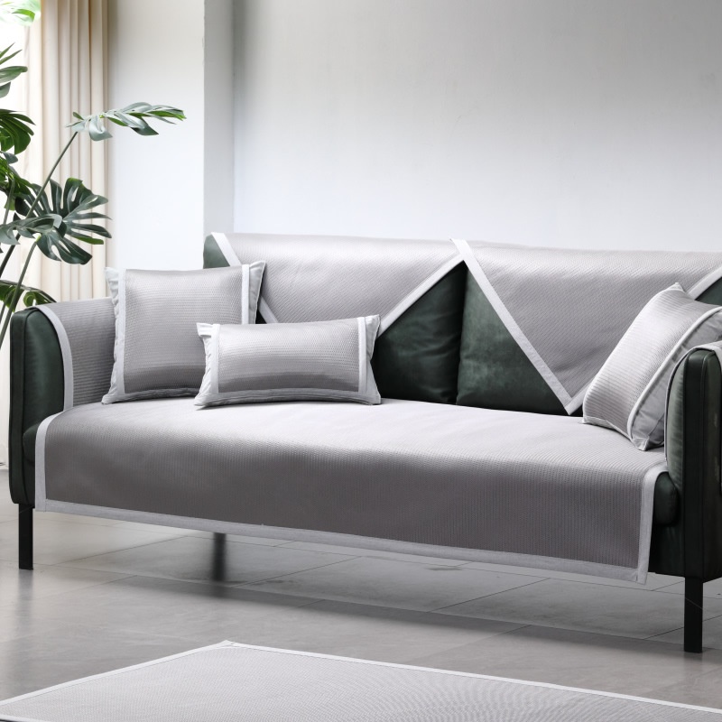 Vỏ Bọc Đệm Ghế Sofa Mùa Hè Bằng Lụa Lạnh Mát Chống Trượt Phong Cách Bắc Âu