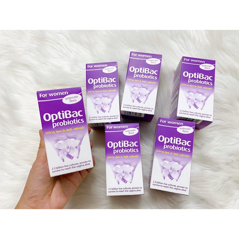 Viên uống Optibac Probiotic for Women tím cho phụ nữ.