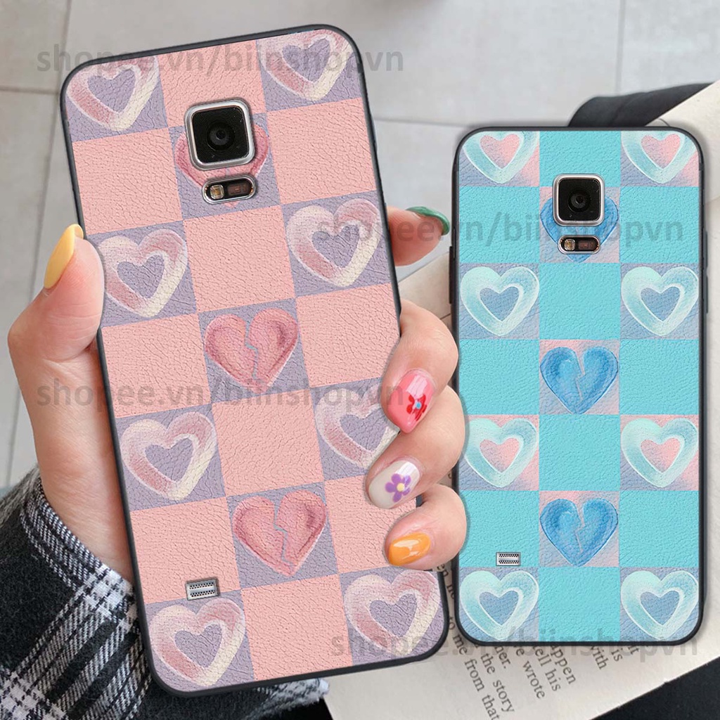 Ốp Samsung Note 4 / Note 5 caro trái tim nhiều màu sắc, đầy cá tính, khẳng định phong cách